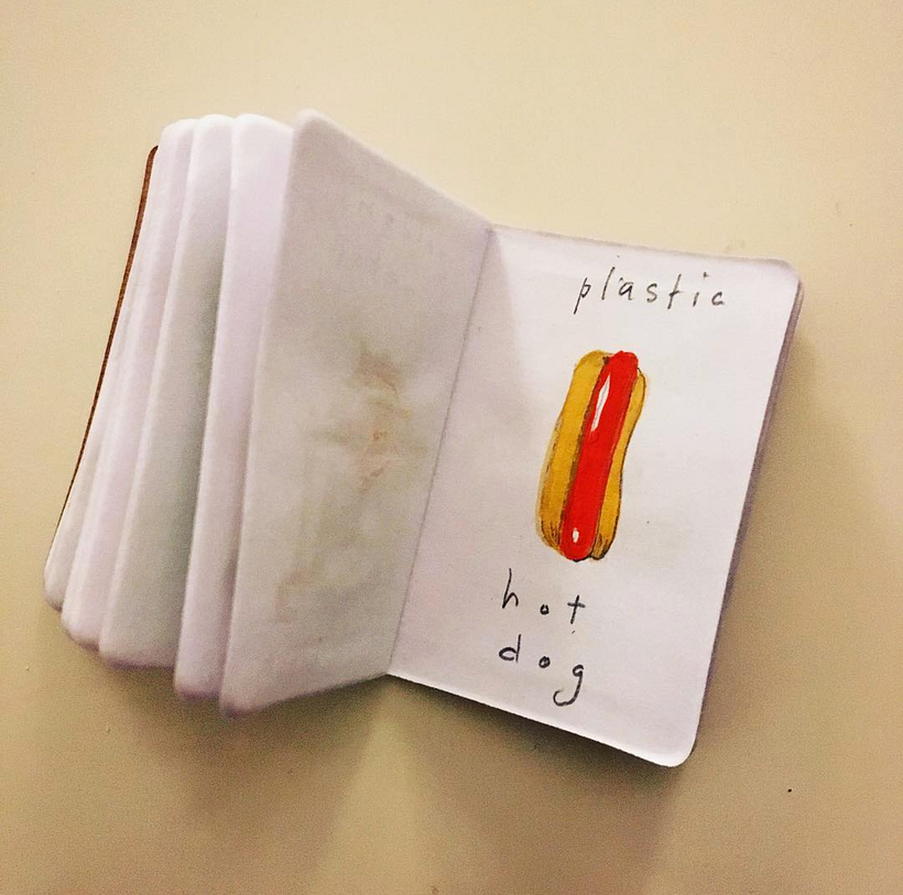 Plastic hot dog in a bun