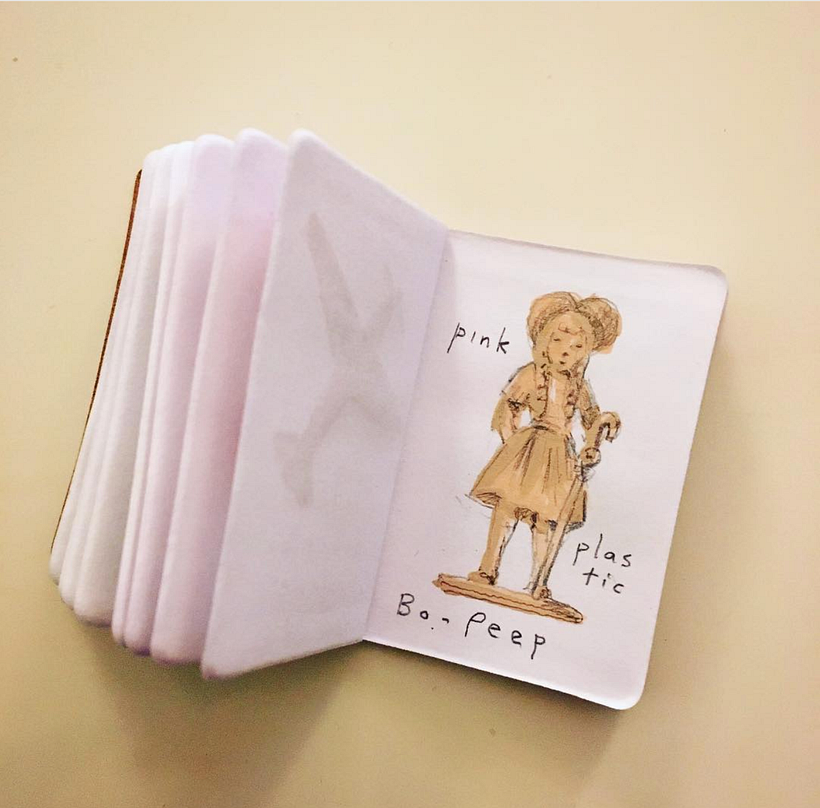 Pink plastic Bo-Peep with a staff