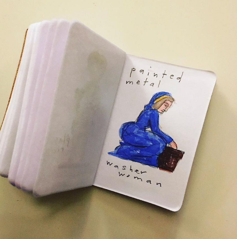 Painted metal washer woman