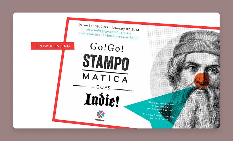 Una slide per raccontare che avevamo lanciato una campagna di crowdfunding su Indiegogo