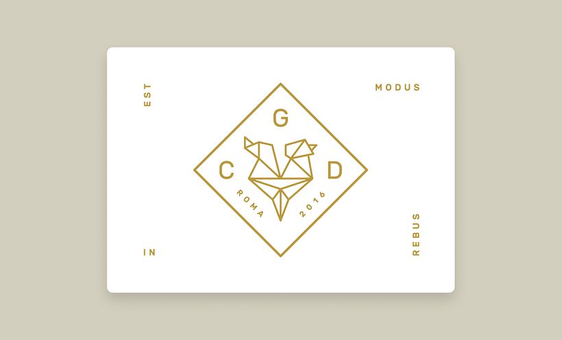 Il logo di Cantiere Galli Design, con il simbolo del gallo creato a partire da un tangram di materiali diversi