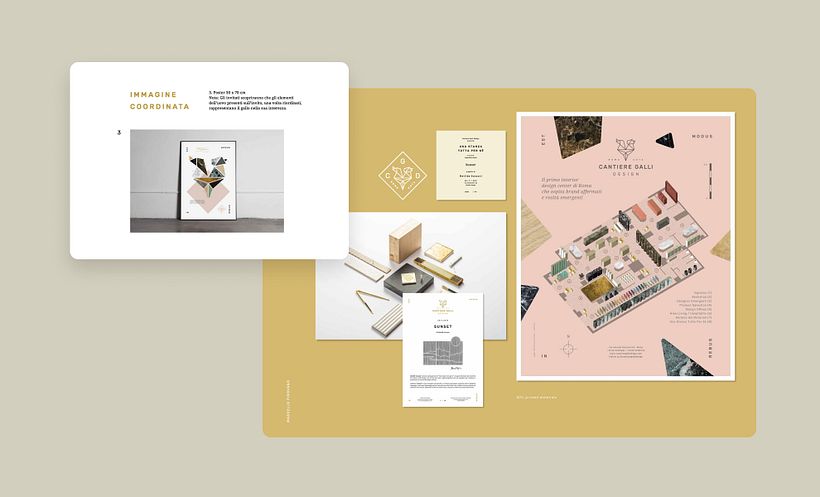 Le immagini, i diversi supporti cartacei e la planimetria illustrata dello spazio