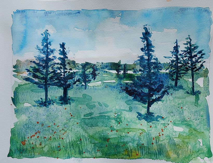 My project for course: Dreamy Watercolor Landscapes: Paint with Light 1