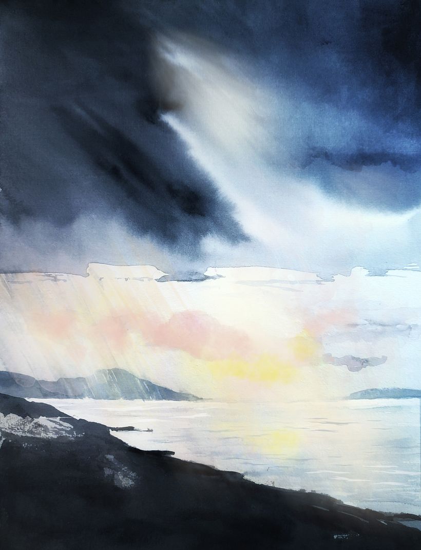 Mój projekt z kursu: Klimatyczne pejzaże wykonane akwarelą 3