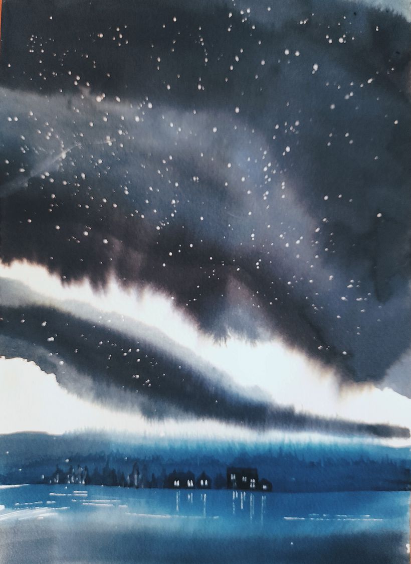 Mój projekt z kursu: Klimatyczne pejzaże wykonane akwarelą 5