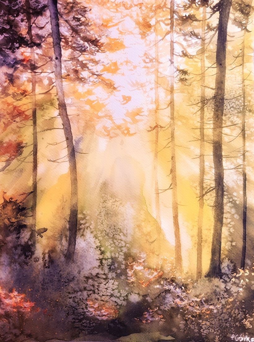 Mój projekt z kursu: Klimatyczne pejzaże wykonane akwarelą 9