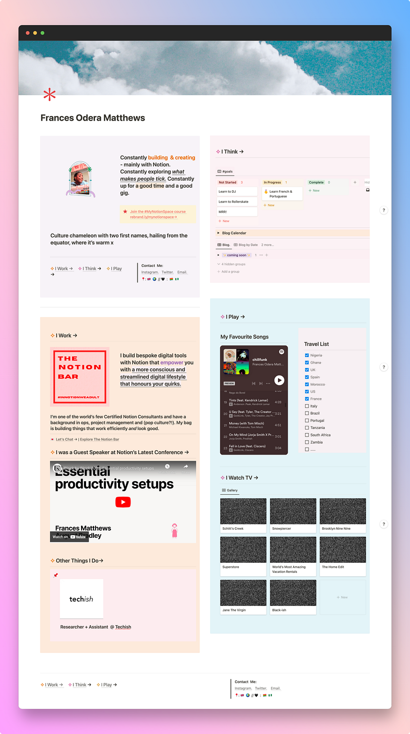 My project for course: Introduction to Notion for Creative Projects 1