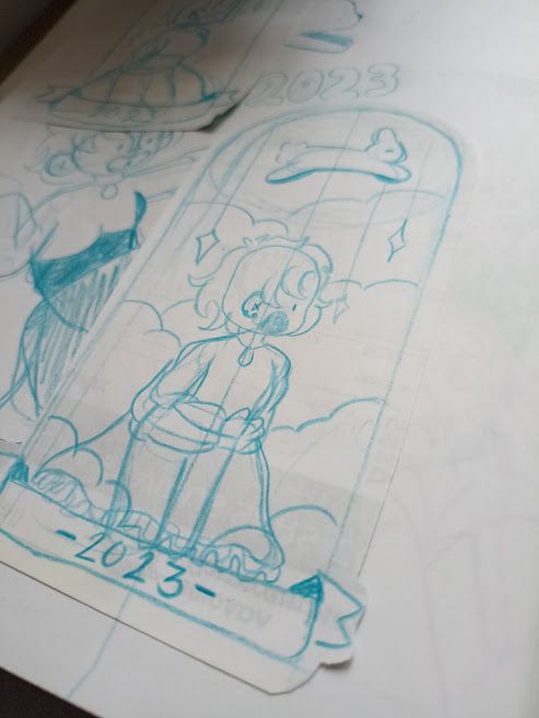 Tomó varios bocetos pero encontre el ideal