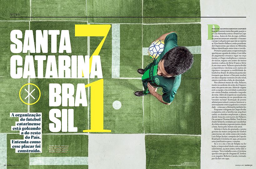 Série de páginas comparando a organização do futebol do estado brasileiro de Santa Catarina.