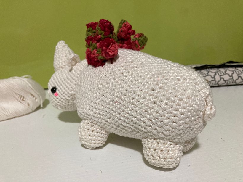 Meu primeiro amigurumi.Foi trabalhoso,principalmente porque eu não sabia nada de crochê,mas gostei muito do resultado.