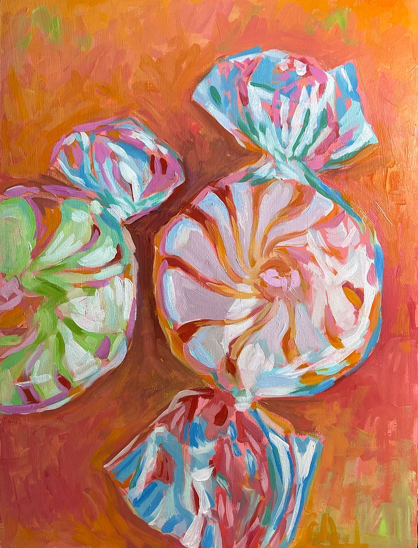 2 Mints, Oil on panel, 2022