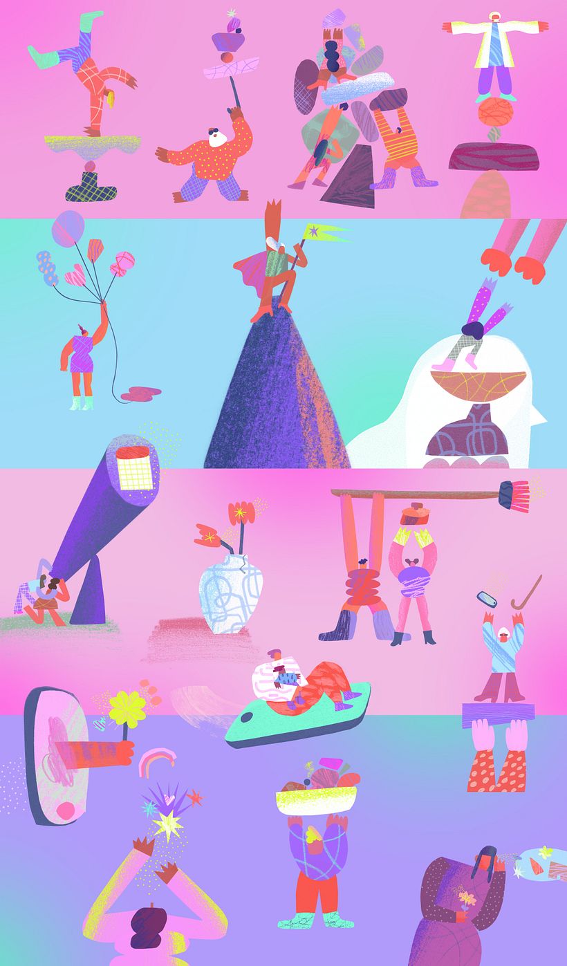 Instagram – Em casa com saúde - Traditional illustration