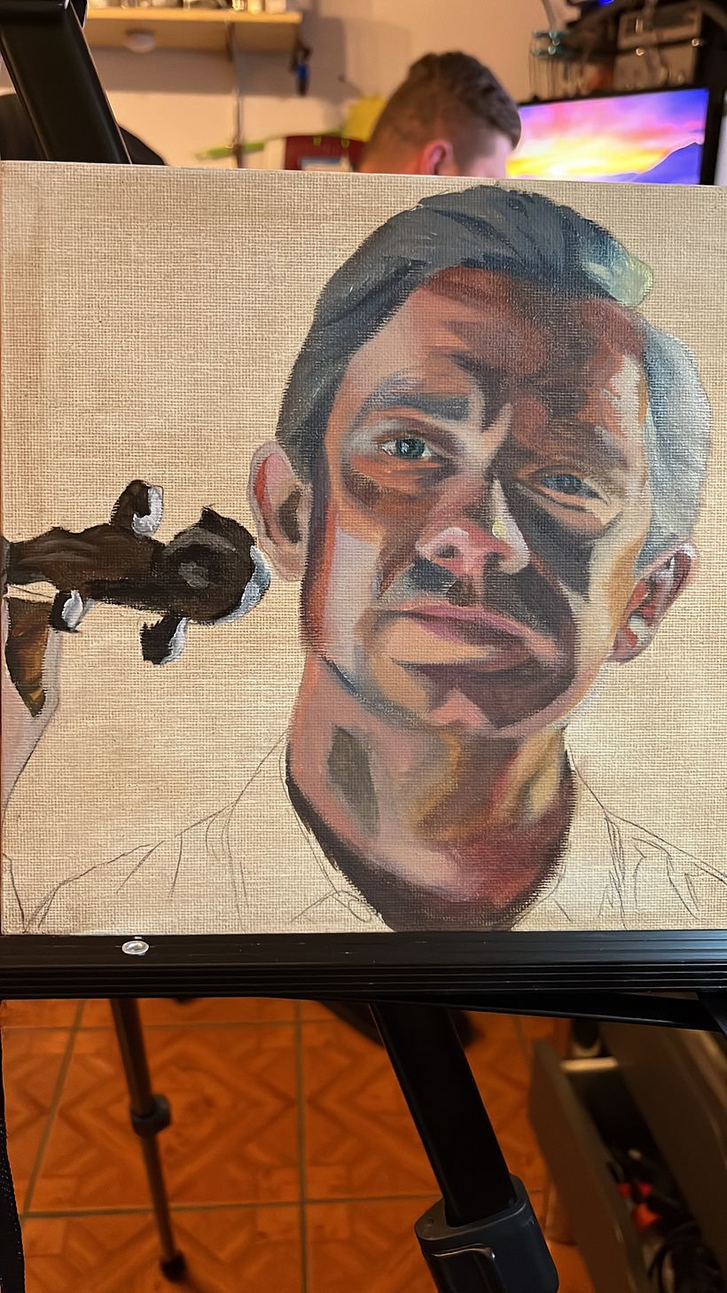 Holmes und Watson - Mein Abschlussprojekt für den Kurs: Porträtmalerei mit Öl: Erforsche Licht und Schatten 2