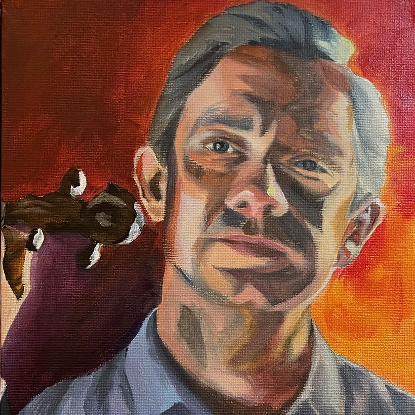 Holmes und Watson - Mein Abschlussprojekt für den Kurs: Porträtmalerei mit Öl: Erforsche Licht und Schatten 8