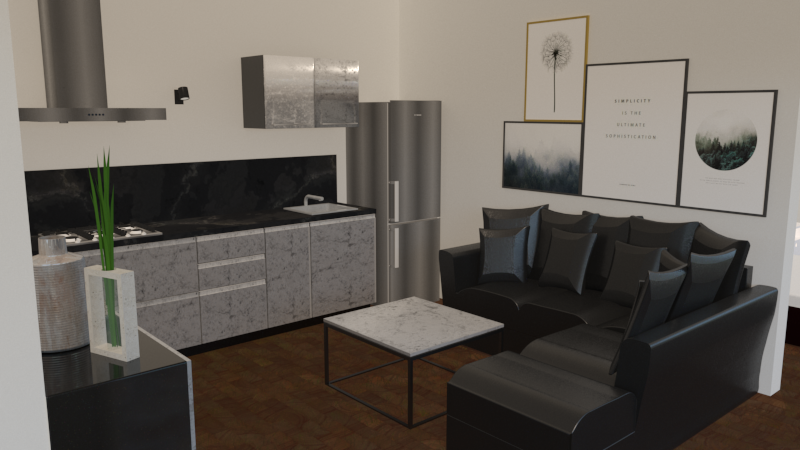Salón con texturas