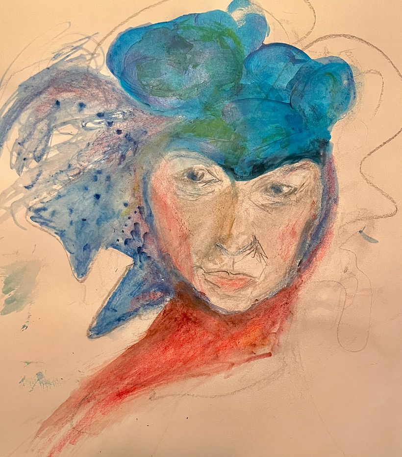 My project for course: Experimental Portraiture with Ink, Tea and Alcohol 2