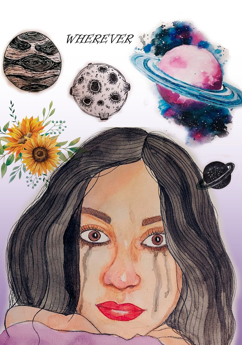 Mi primer autoretrato, utilice recursos de internet para poder hacer los ejercicios del curso, cariños !