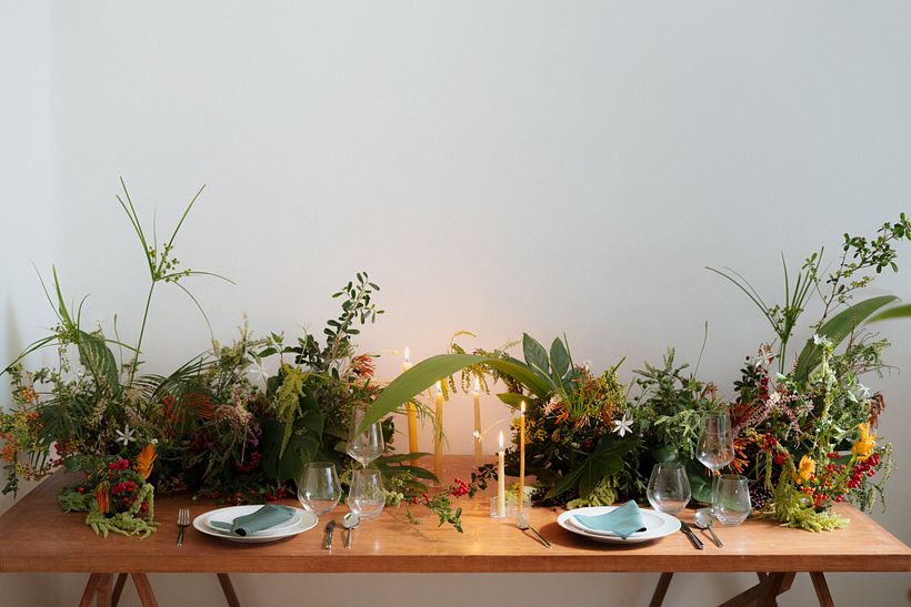 Mismos materiales, estilismos diferentes - Diseño floral y vegetal