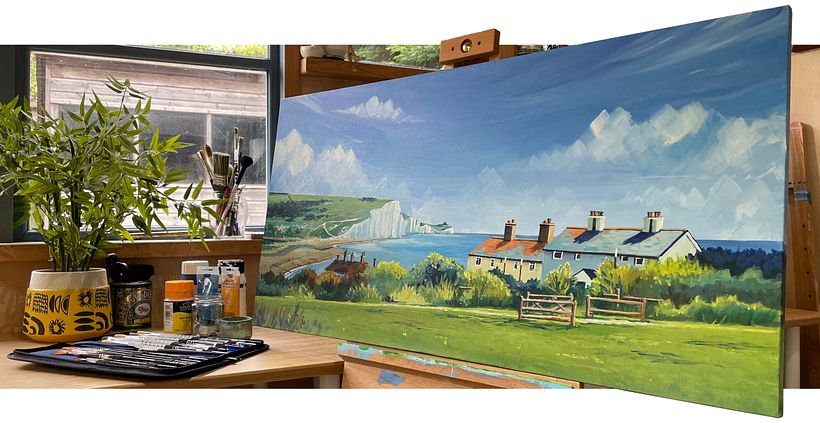 If in doubt, block it out! Secretly my favourite thing about acrylic is that its easy to cover up all your mistakes!