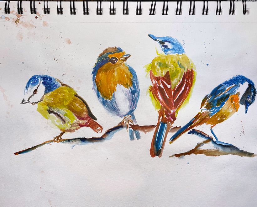 My project for course: Artistic Watercolor Techniques for Illustrating Birds 1