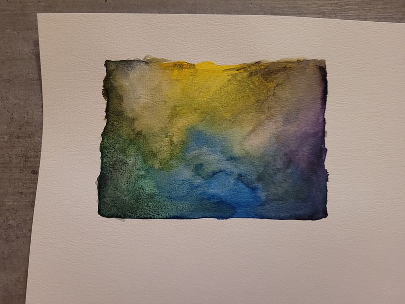 The watercolor background I had to begin with.