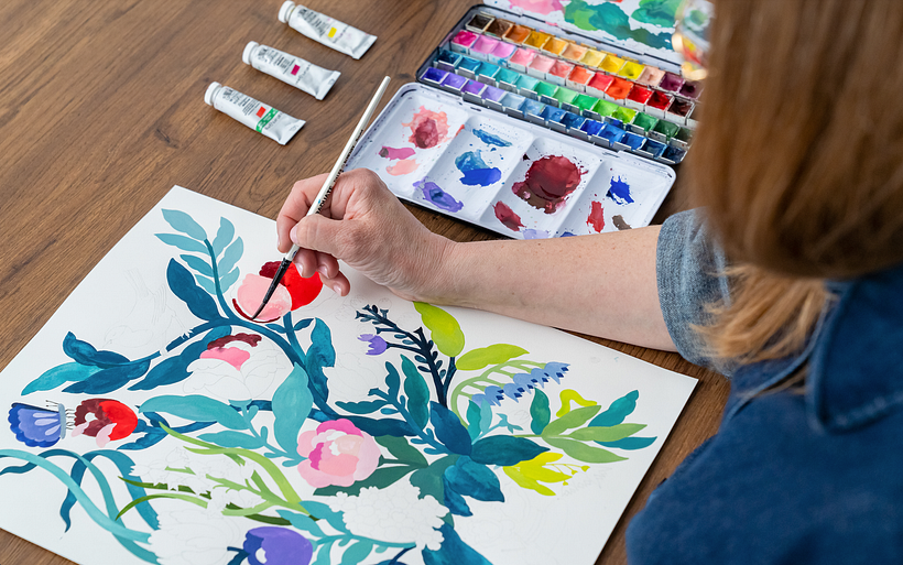 Learn to illustrate striking works of art using gouache paint.