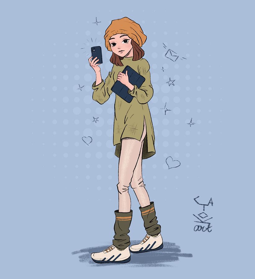 Taking selfie as a refence to draw 