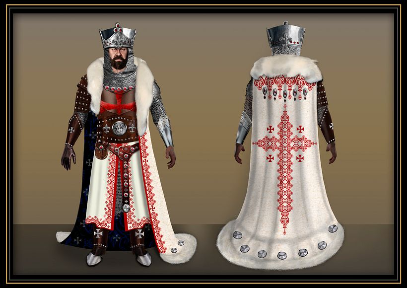 Maestre del Temple, vestuario de ficción inspirado en la orden religiosa y guerra de los Caballeros Templarios o del Temple.