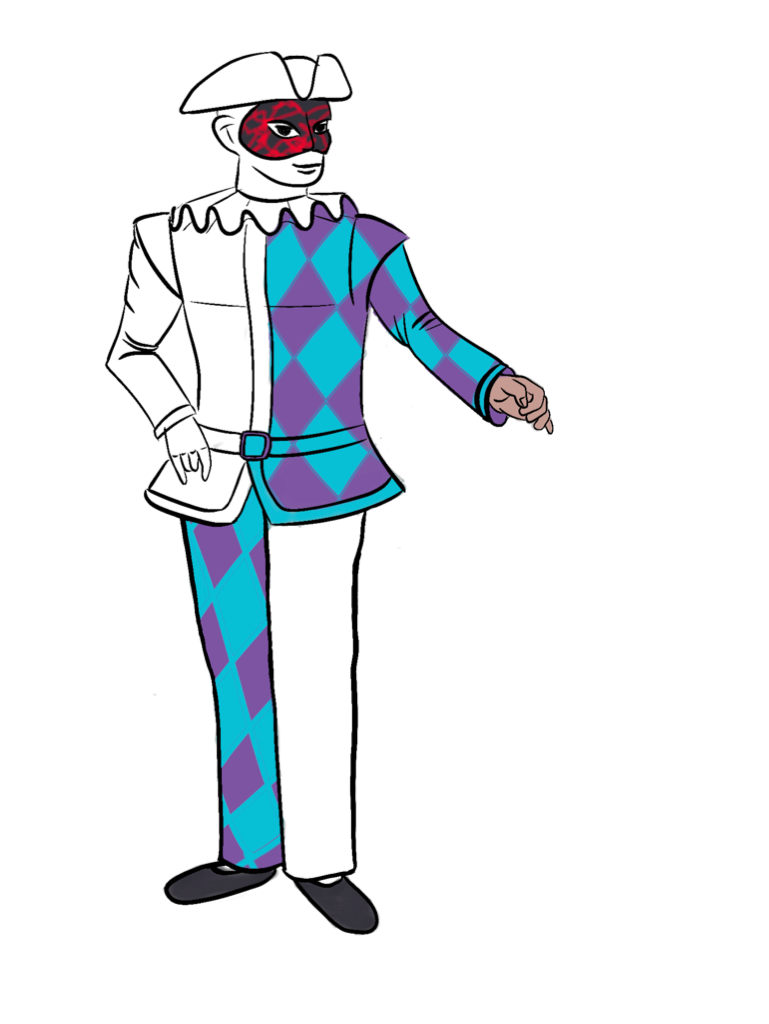 El diseño del vestuario ilustrado digitalmente.