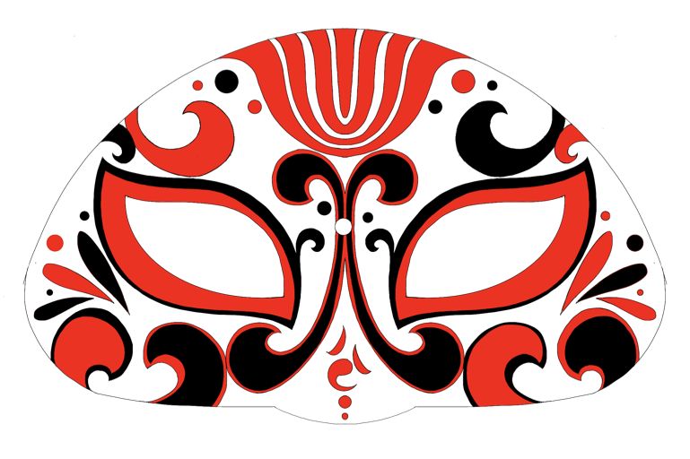 El diseño que hice de la máscara inspirado en el arte barroco.