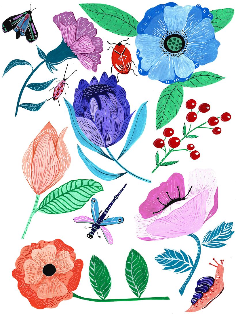 I loved this course very much. Designing flowers and use them in a composition, mazing!