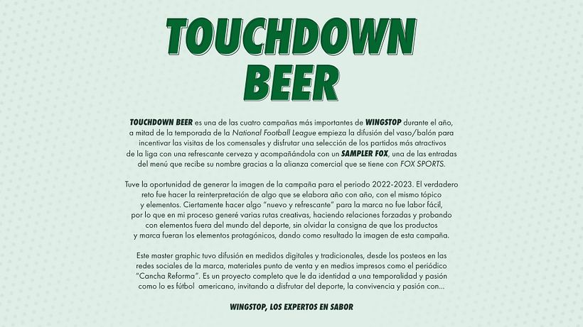 TOUCHDOWN BEER de WINGSTOP 1