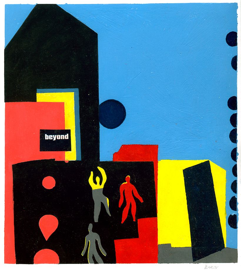 Another old work from late 90s. Stencil print, gouache. Inspired by Matisse's series Jazz and Circus.