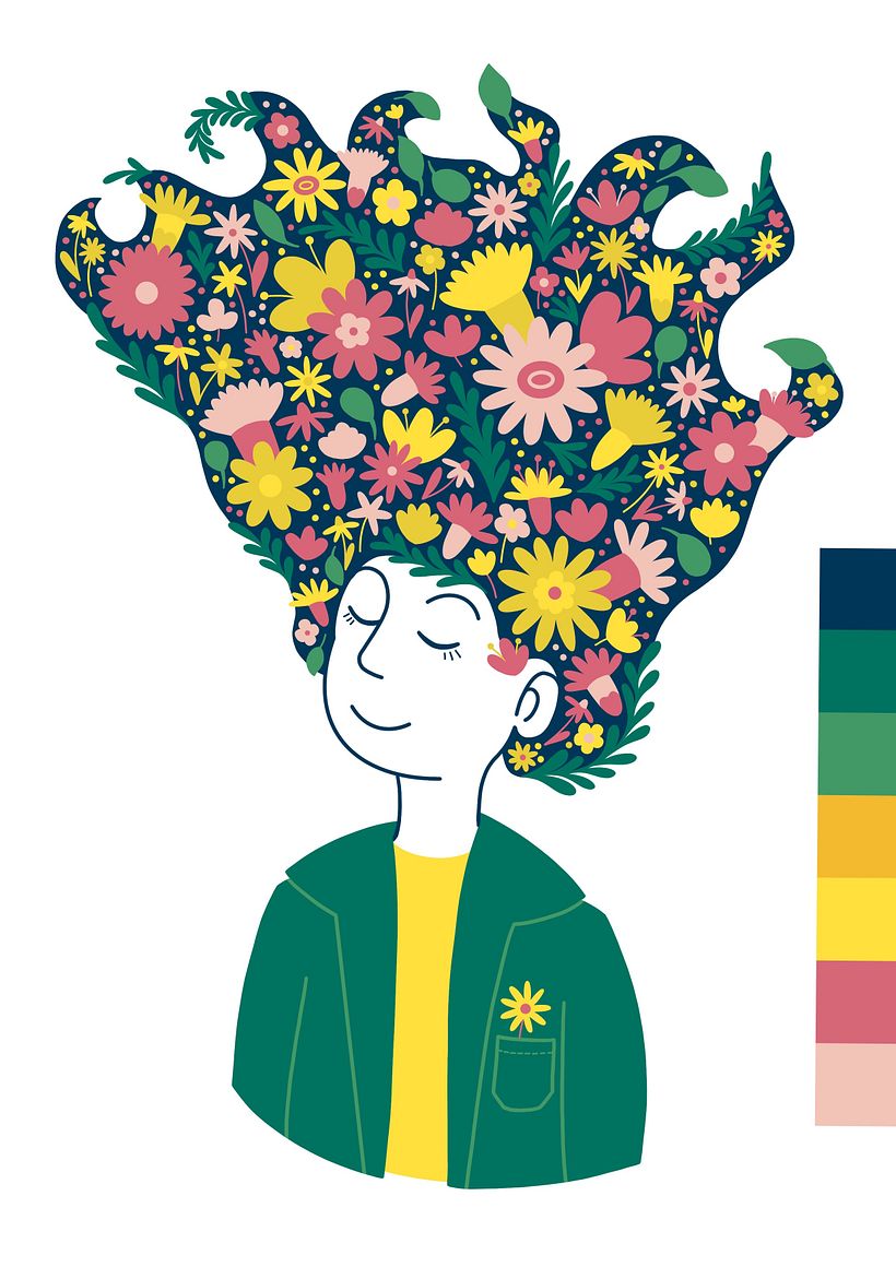 My project for course: Illustrated portraits with botanical elements 3