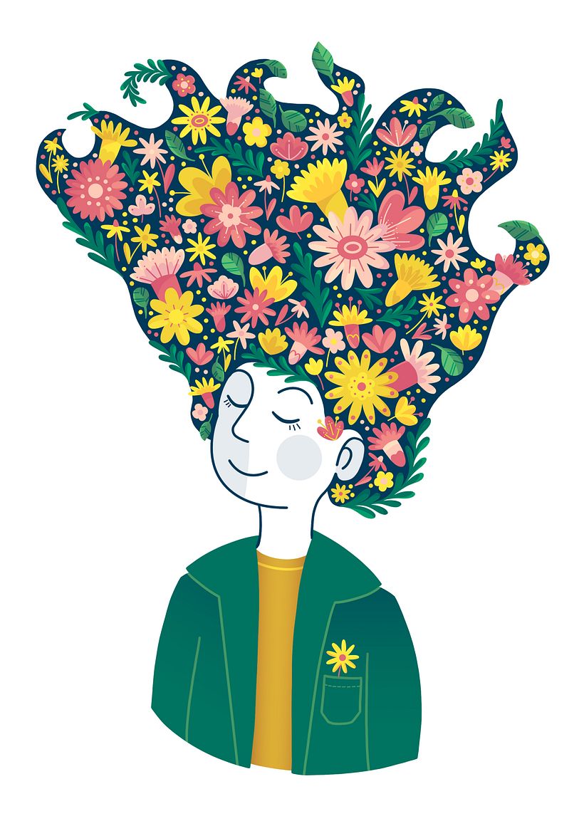 My project for course: Illustrated portraits with botanical elements 5