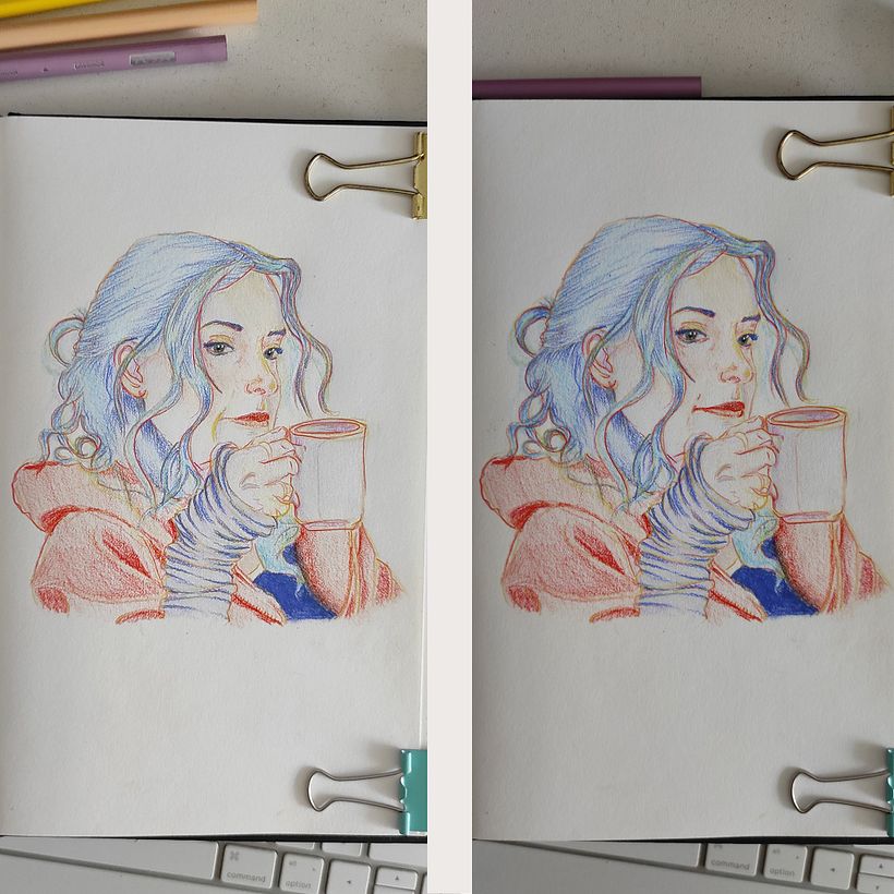 Mi proyecto del curso: Dibujo de retratos llamativos con lápices de colores 2