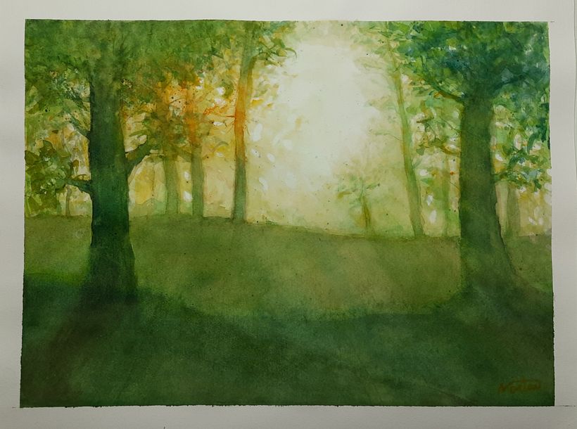 Meu projeto do curso: Paisagens de sonhos com aquarela: pintura com luz 1