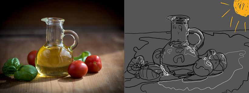 Dibujo, distribución de la luz y estructura de valores
