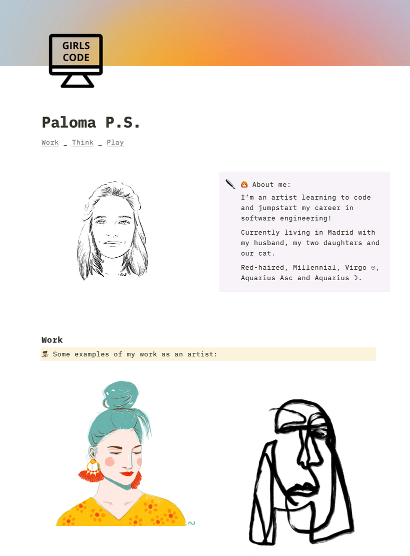 Paloma's Profile Page on Notion 2