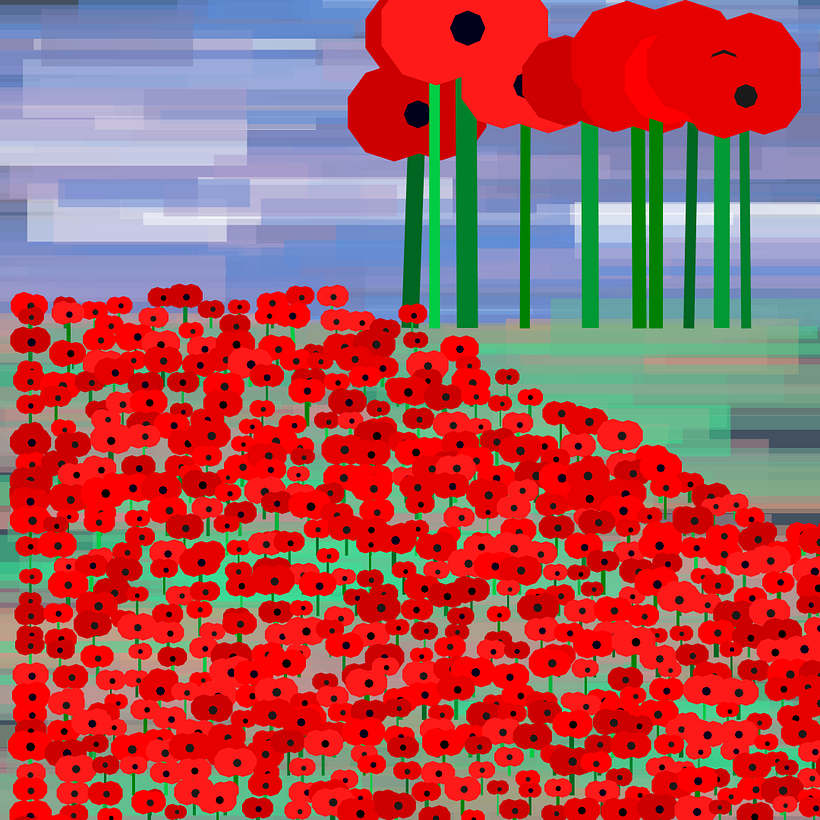 experimenting with poppies as trees!