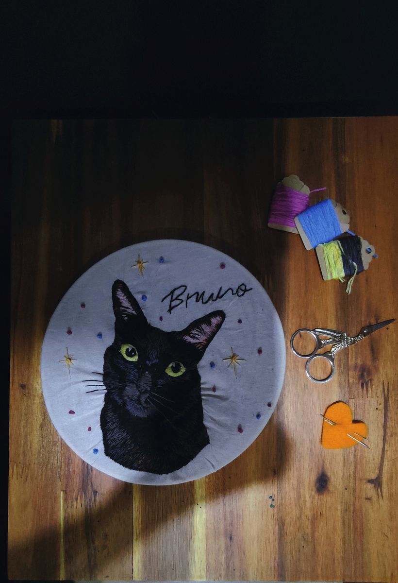 Mi proyecto del curso: Retratos bordados de mascotas: pinta con hilo 2