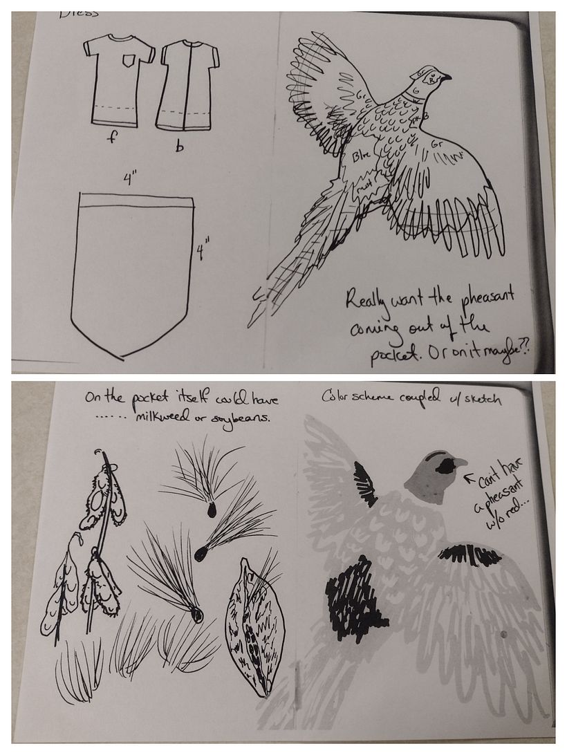 These are scans (unfortunately in black and white) of the technical sketch
