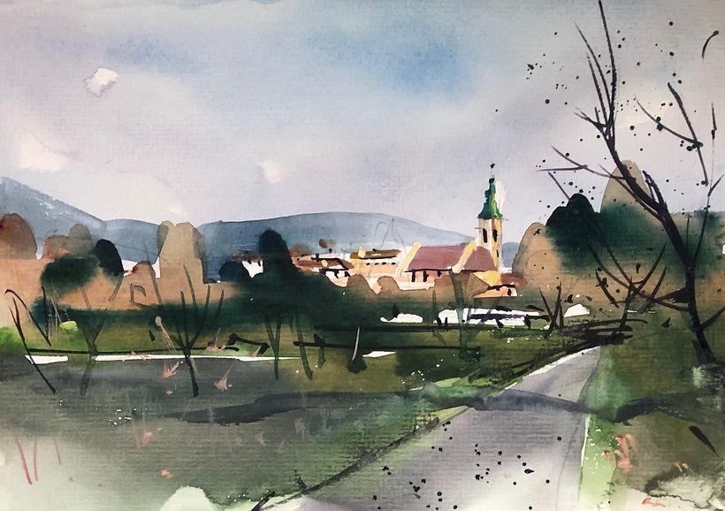 Mi proyecto final del curso: Pintar paisajes realistas en acuarela. 5