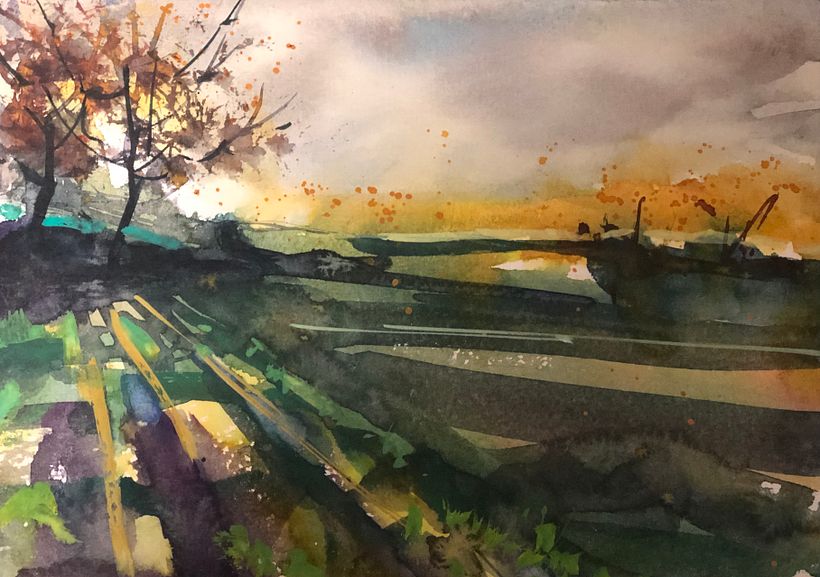 Mi proyecto final del curso: Pintar paisajes realistas en acuarela. 7