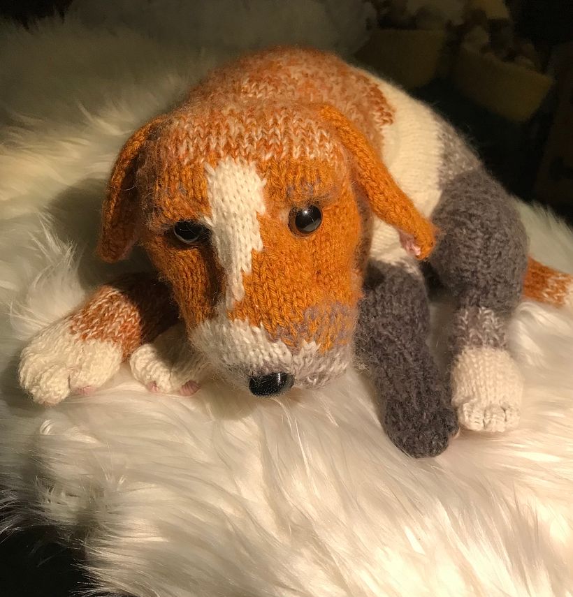 My project for course: Knitting Realistic Stuffed Animals: Make a Puppy from Yarn 1