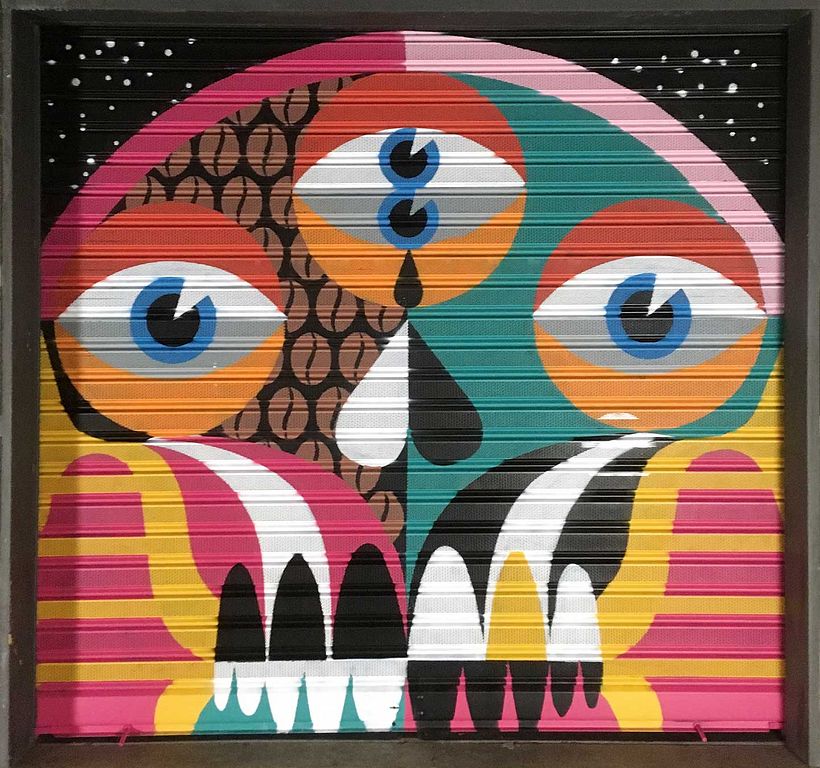 Homes Tone creative duo works: @homes_tone : @drhomes & @rafa_bertone  Para TOMA CAFE Olavide / Mural made in collaboration with Dr Homes For TOMA CAFE Olavide 3