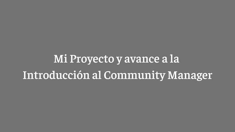 Mi proyecto del curso: Introducción al community management 1