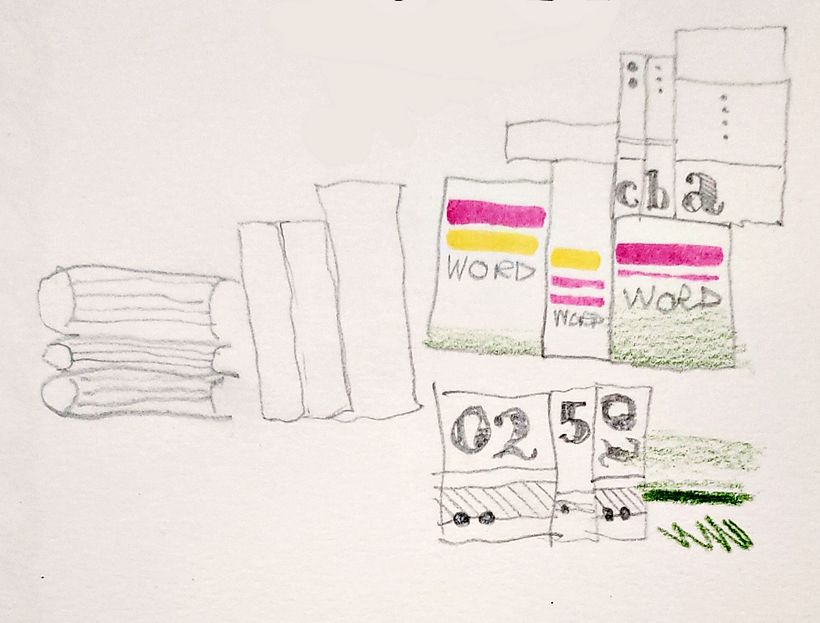 Early ideas about building a visual language for this project.