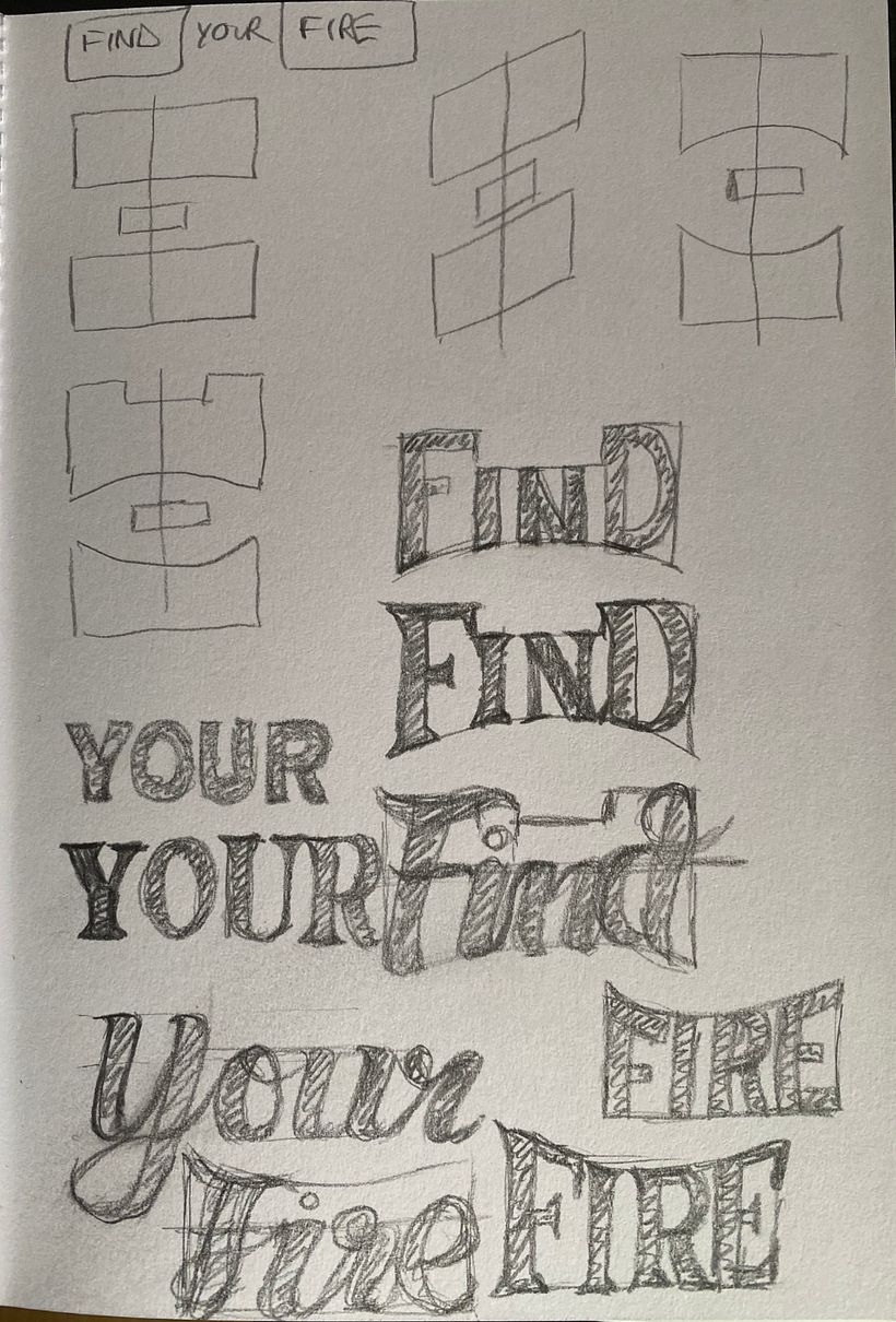 Initial sketches looking at different layouts and lettering styles