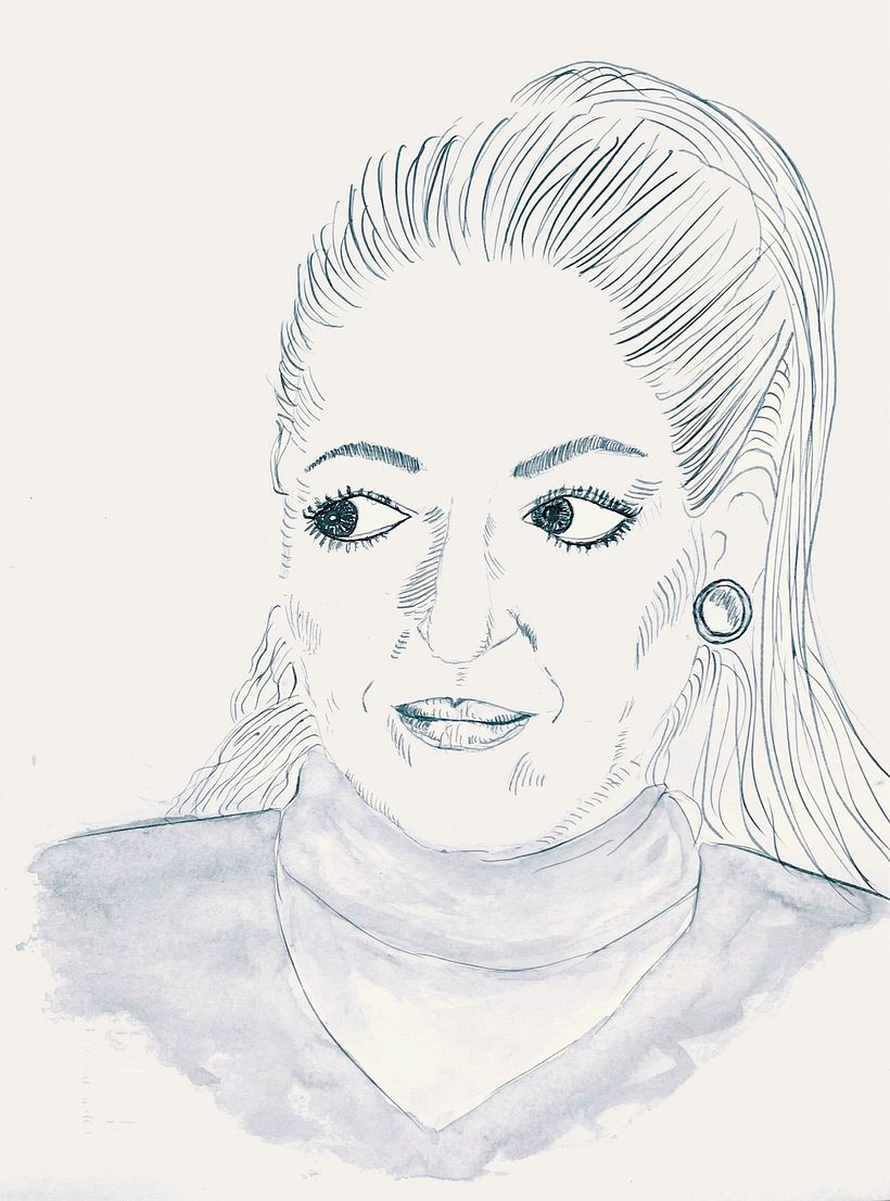 Maria Callas - Feder und Tusche